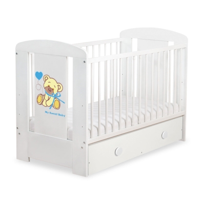 Baby tremmeseng med Skuffe 120x60cm Bjørn med sløjfe  MAXI