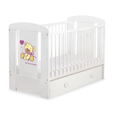 Baby tremmeseng med Skuffe 120x60cm Bjørn med sløjfe  MAXI