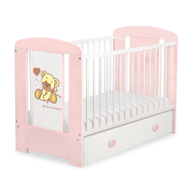 Baby tremmeseng med Skuffe 120x60cm Bjørn med sløjfe  MAXI