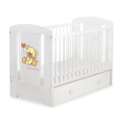 Baby tremmeseng med Skuffe 120x60cm Bjørn med sløjfe  MAXI Enfelben