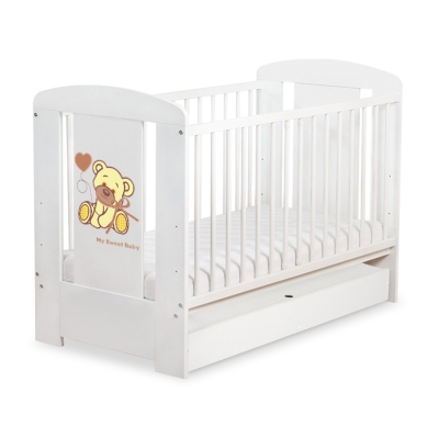 Baby tremmeseng med Skuffe 120x60cm Bjørn med sløjfe  STANDARD Enfelben