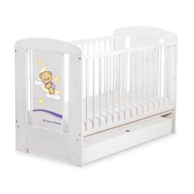 Baby tremmeseng med skuffe 120x60cm Godnat  STANDARD