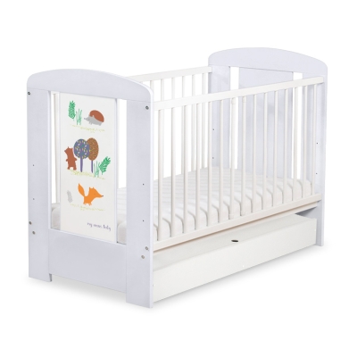 Baby tremmeseng med Skuffe 120x60cm Happy   STANDARD Skov