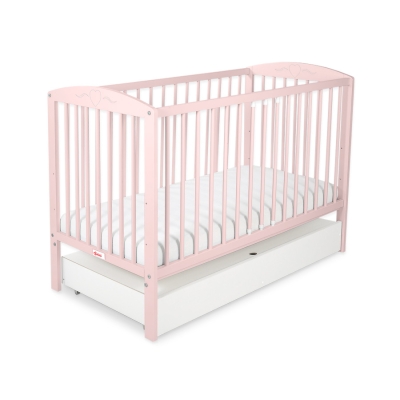 Baby tremmeseng med Skuffe 120x60cm Hjerter  STANDARD