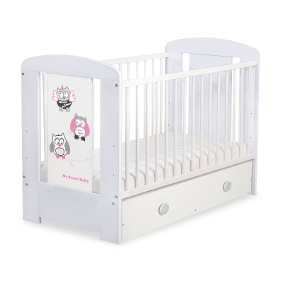 Baby tremmeseng med Skuffe 120x60cm Munter Ugler   MAXI
