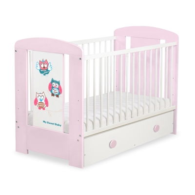 Baby tremmeseng med Skuffe 120x60cm Munter Ugler   MAXI