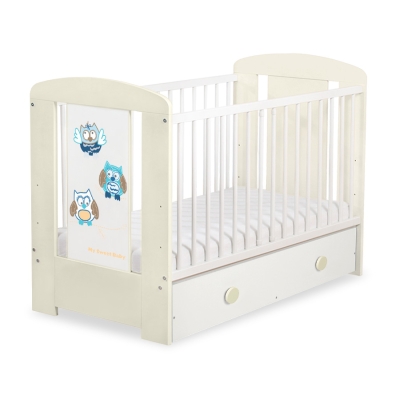 Baby tremmeseng med Skuffe 120x60cm Munter Ugler   MAXI