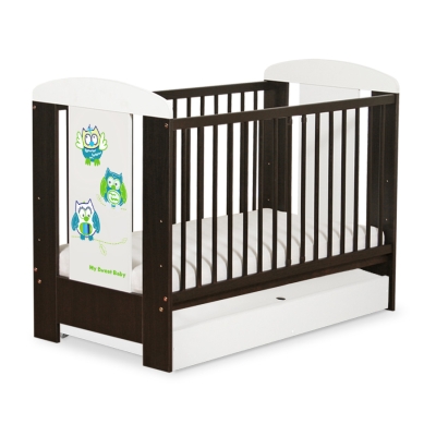 Baby tremmeseng med Skuffe 120x60cm Munter Ugler   STANDARD