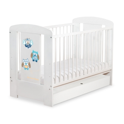 Baby tremmeseng med Skuffe 120x60cm Munter Ugler   STANDARD