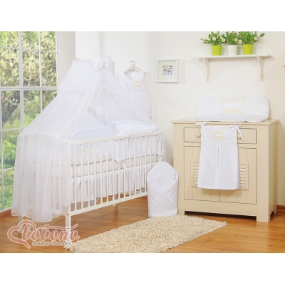 Baby tremmeseng myggenet lavet af tyl - Little Prince/Princess  Hvid Sifonki
