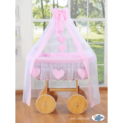 Babykurv Baby Vugge med gardiner  Lyserød Pink Amelie