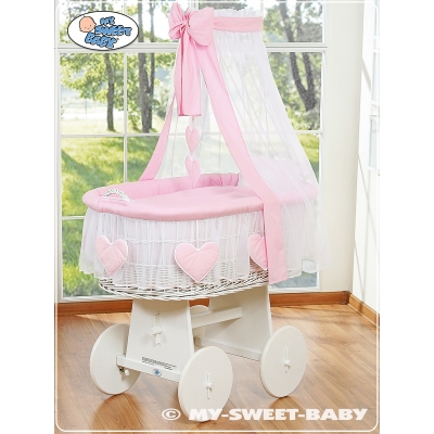 Babykurv med gardiner  Lyserød Pink Amelie