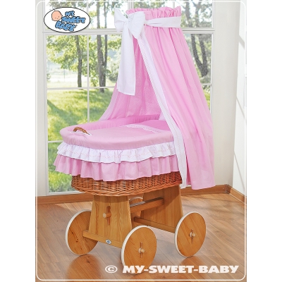 Babykurv med gardiner  Lyserød Pink Bellamy
