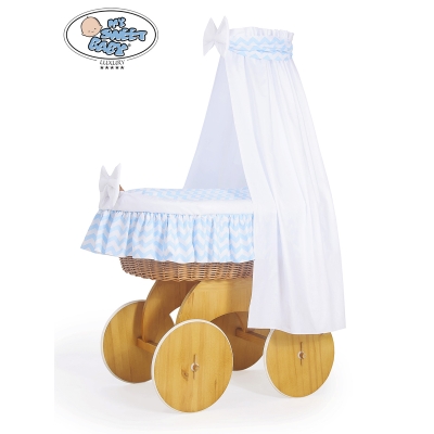 Babykurv på hjul  Blå Siksak Hannah