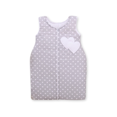 Babysovepose - Hanging hearts  Grå Polkaprikker
