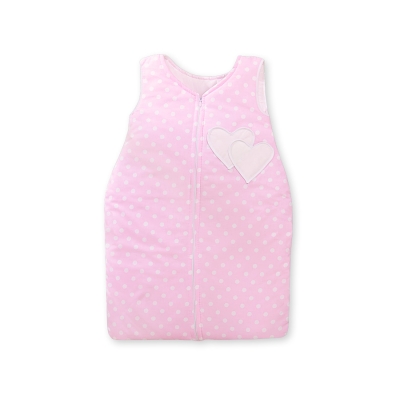 Babysovepose - Hanging hearts  Lyserød Pink Polkaprikker