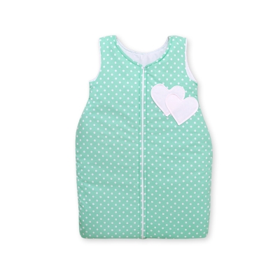 Babysovepose - Hanging hearts  Mint Polkaprikker