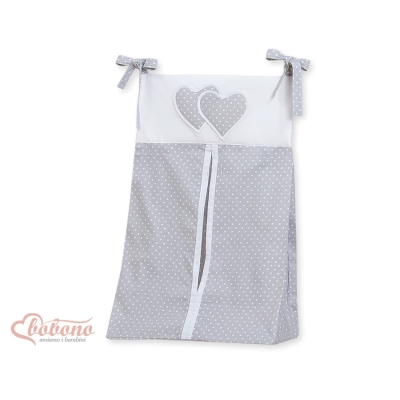 Blepose - Hanging Hearts  Grå Polkaprikker