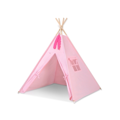 Børne tipi telt dekorative fjer GRATIS!  Lyserød Pink