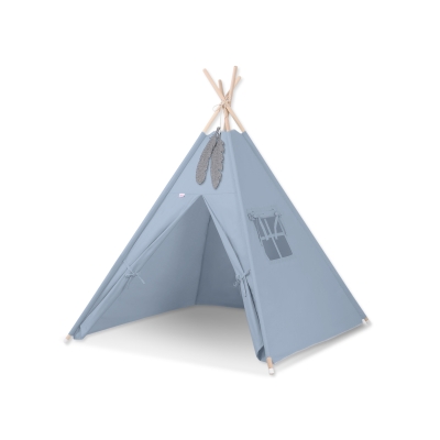 Børne tipi telt dekorative fjer GRATIS!  Pastel Blå
