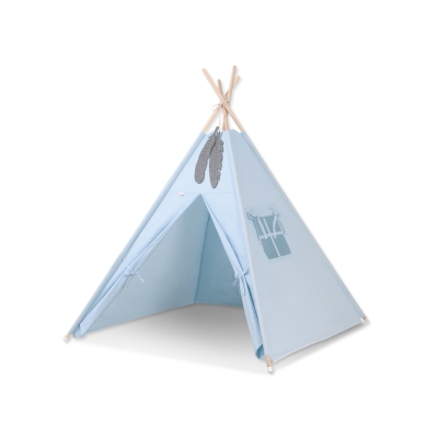 Børne tipi telt dekorative fjer GRATIS!  Sininen