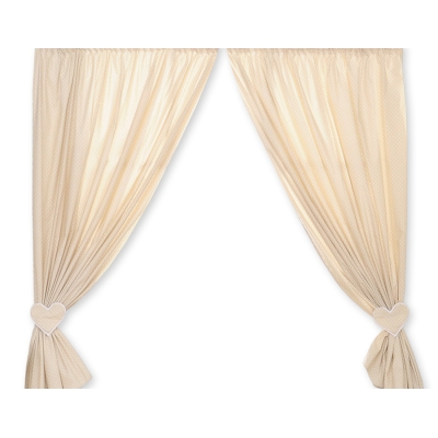 Børneværelses-gardiner  Beige Polkaprikker