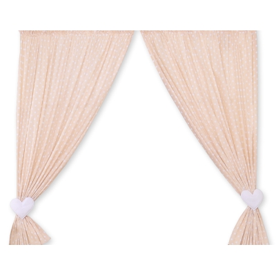 Børneværelses-gardiner  Beige Polkaprikker