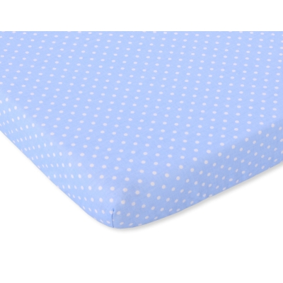 Bomuldslagen til tremmeseng 120x60cm  Blå Polkaprikker Bomuld