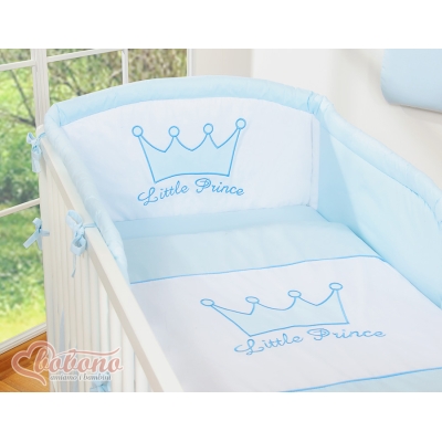 Broderet sengerand Little Prince / Princess  Blå