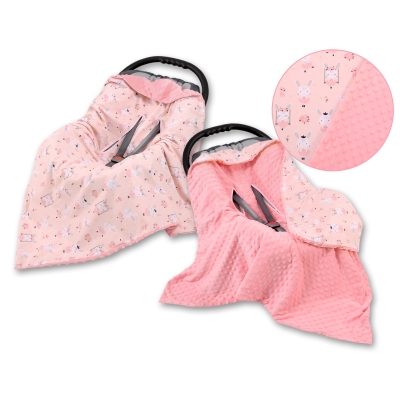 Dobbeltsidigt tæppe til Babyautostol  Lyserød Pink Ballerinaer Pulverrosa