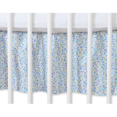Flæse til babyseng  Blå Blomstereng Blomster