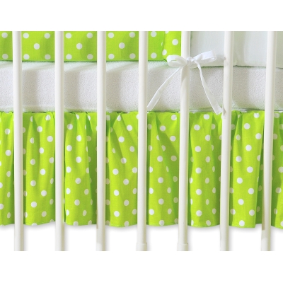 Flæse til babyseng  Grøn Polkaprikker