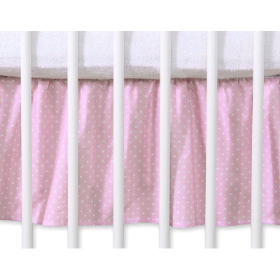 Flæse til babyseng  Lyserød Pink Polkaprikker