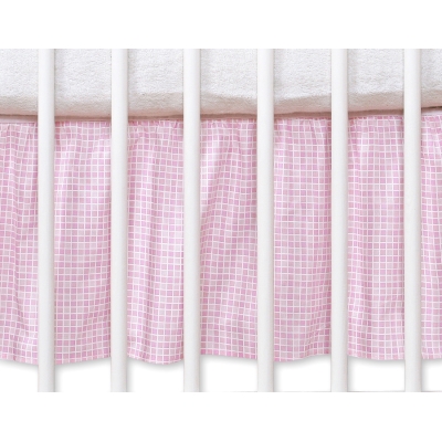 Flæse til babyseng  Lyserød Pink Ternet