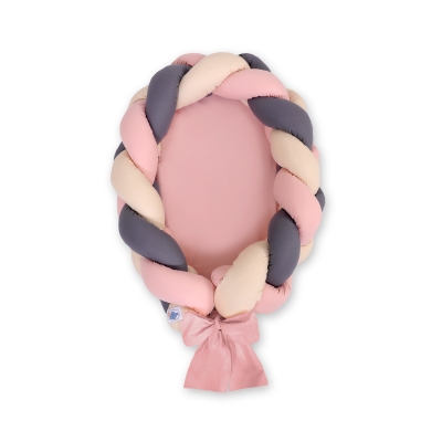 Flette nest sengerand & madras 2 i 1  Beige Antracit Støvet Pink