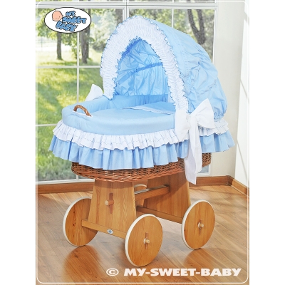 Flettet moseskurv til baby  Blå Bellamy