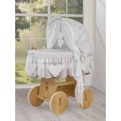 Flettet moseskurv til baby  Grå Amelie