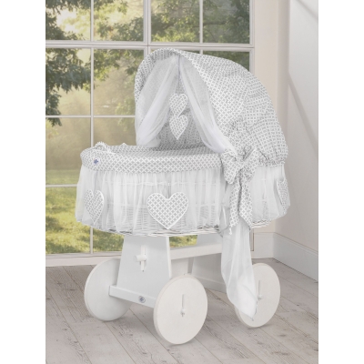 Flettet moseskurv til baby  Grå Amelie
