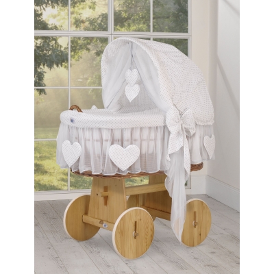 Flettet moseskurv til baby  Hvid Amelie