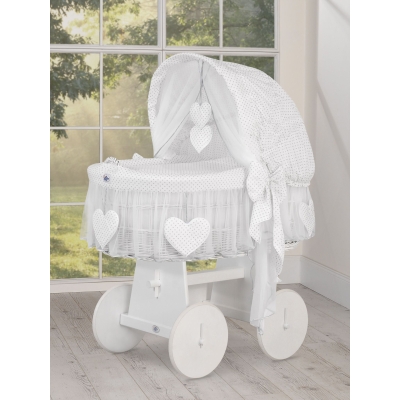 Flettet moseskurv til baby  Hvid Amelie