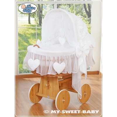 Flettet moseskurv til baby  Hvid Amelie