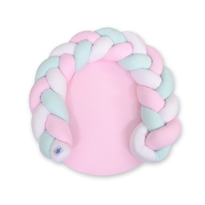 Flettet pude til baby  Mint Lyserød Hvid Pink