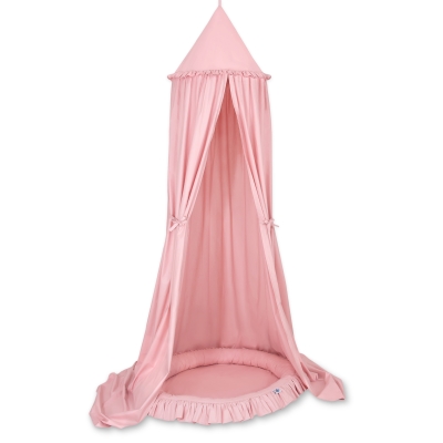 Hængegardiner til børneværelset med Babynest med flæser  Støvet Pink