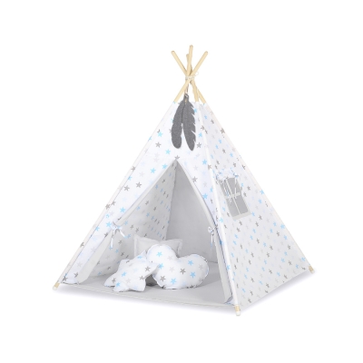 Legesæt med tipi telt  Blå Grå Stjerner
