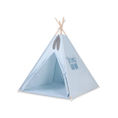 Legesæt med tipi telt, tæppe  Blå