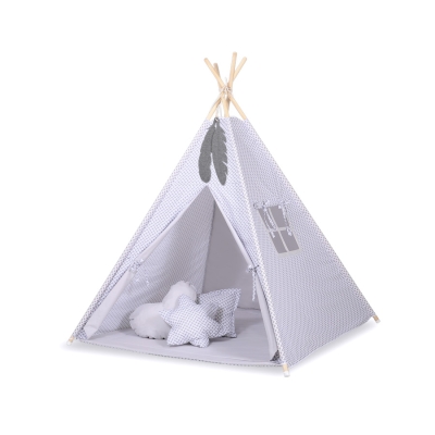 Legesæt med tipi telt, tæppe  Grå