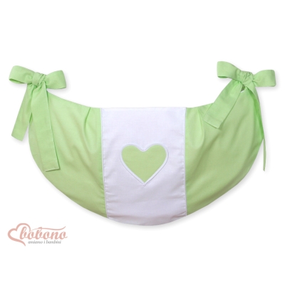 Legetøjspose til tremmeseng - Hanging Hearts  Grøn