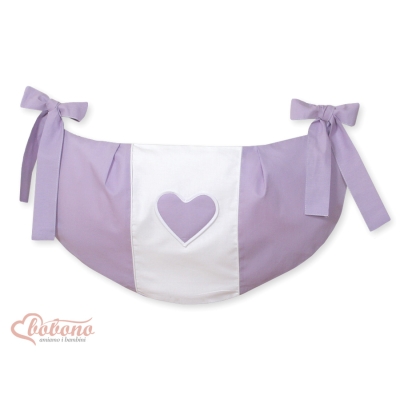 Legetøjspose til tremmeseng - Hanging Hearts  Lilla