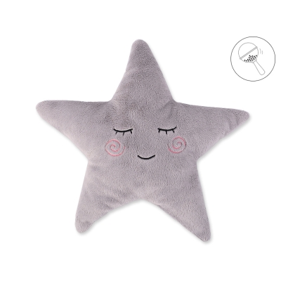 LITTLE STAR Pude med rangle  Grå