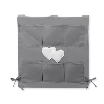 Lommeophæng til tremmeseng - Hanging Hearts  Antracit